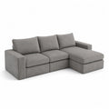 Narożna sofa sztruksowa Szary 280x160 cm