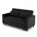 Dwuosobowa sofa z tkaniny syntetycznej czarna