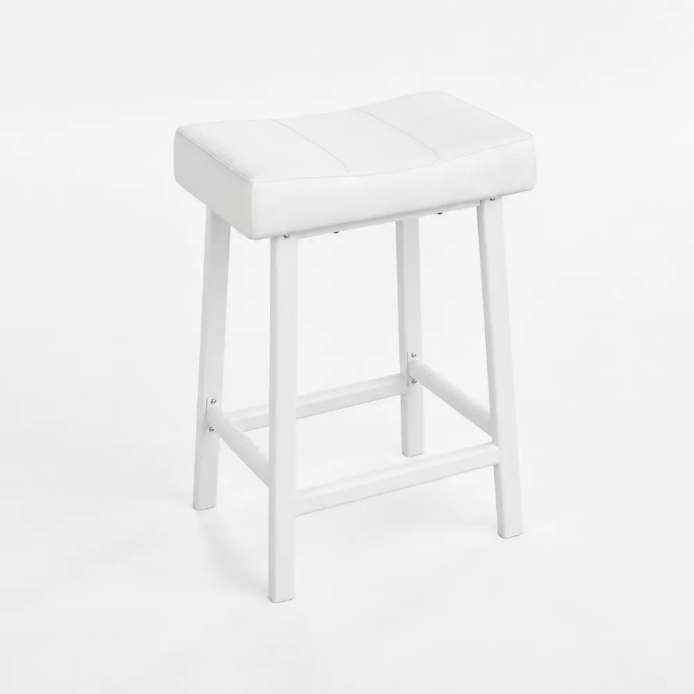 Stołek barowy z ekoskóry 45x30x65 cm Biały