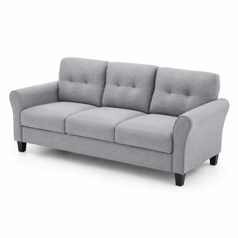 Szara sofa 3-osobowa z tkaniny