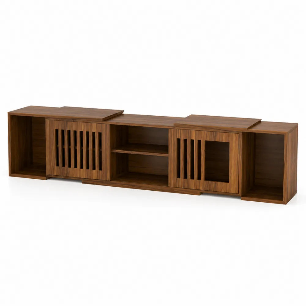 Szafka RTV drewniana brązowa 180x40x45 cm