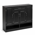 Szafka na buty z płyty MDF Czarna 120x35x95 cm