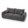 Sofa dwuosobowa, antracytowa, z poliestrową tkaniną