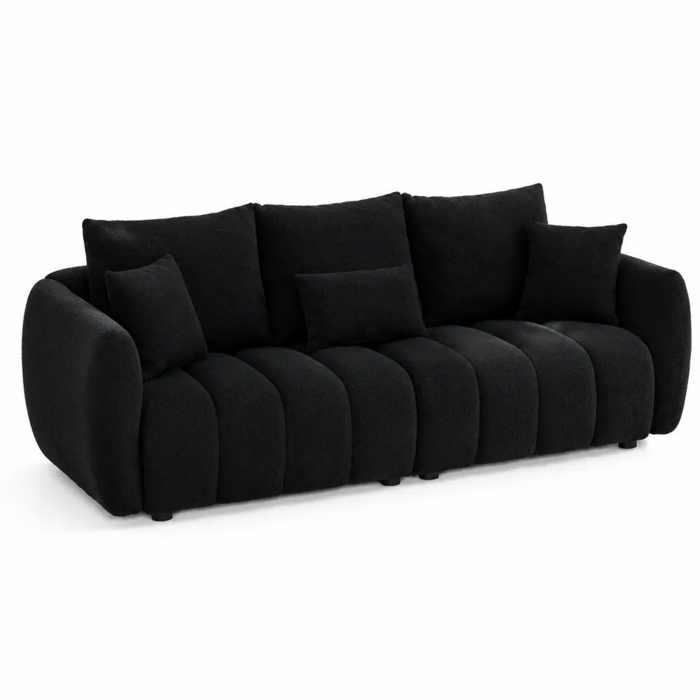Sofa 3-osobowa z Czarnym Boucle