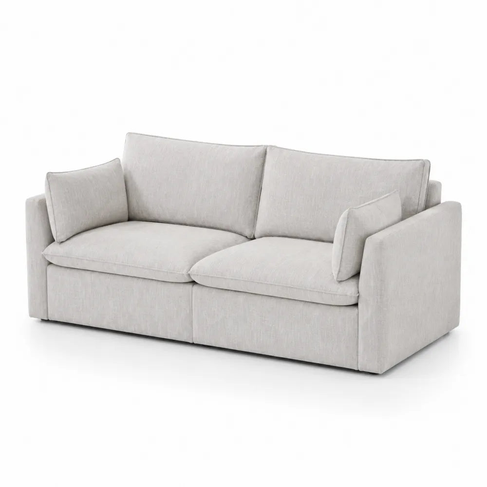 Sofa 3-osobowa z tkaniny bawełnianej Szary 220x90x80 cm