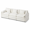 Sofa modułowa 4-osobowa z tkaniny poliestrowej, 300 cm, Kremowy